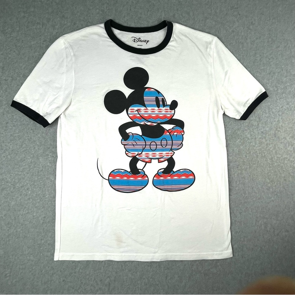 Men’s Disney Minnie Mouse Aztec Graphic Ringer Tee Medium